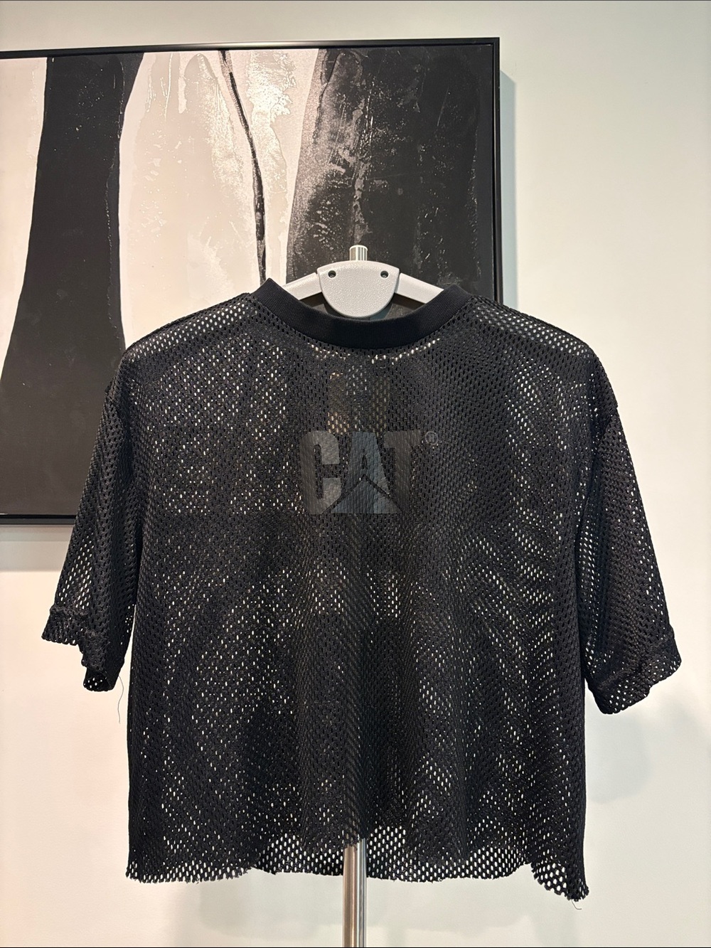 CAT Vintage Black Jersey  Crop Tee